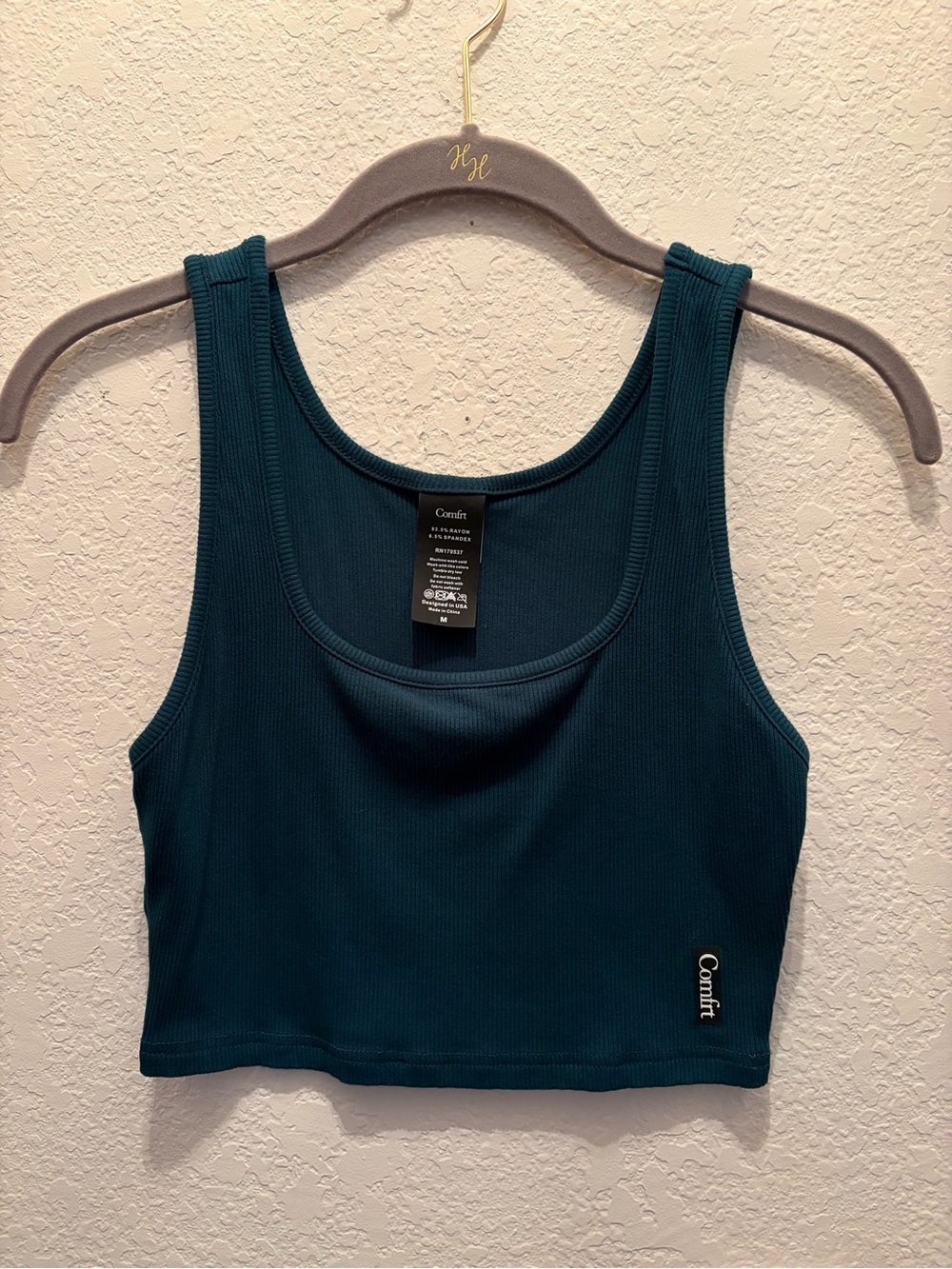 Comfrt Ribbed Contour Cropped Tank M Alpine - Picture 6 of 7